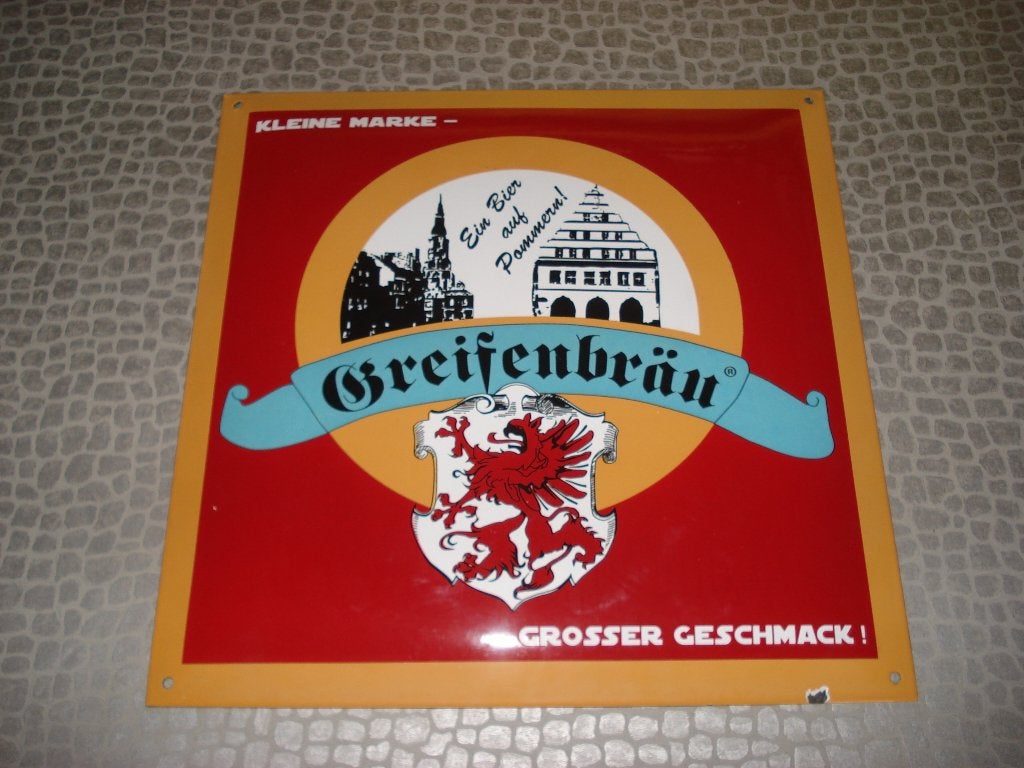 Bier emaille Greifenbrau  zeer mooie staat, Verzamelen, Ophalen of Verzenden, Zo goed als nieuw, Reclamebord, Plaat of Schild