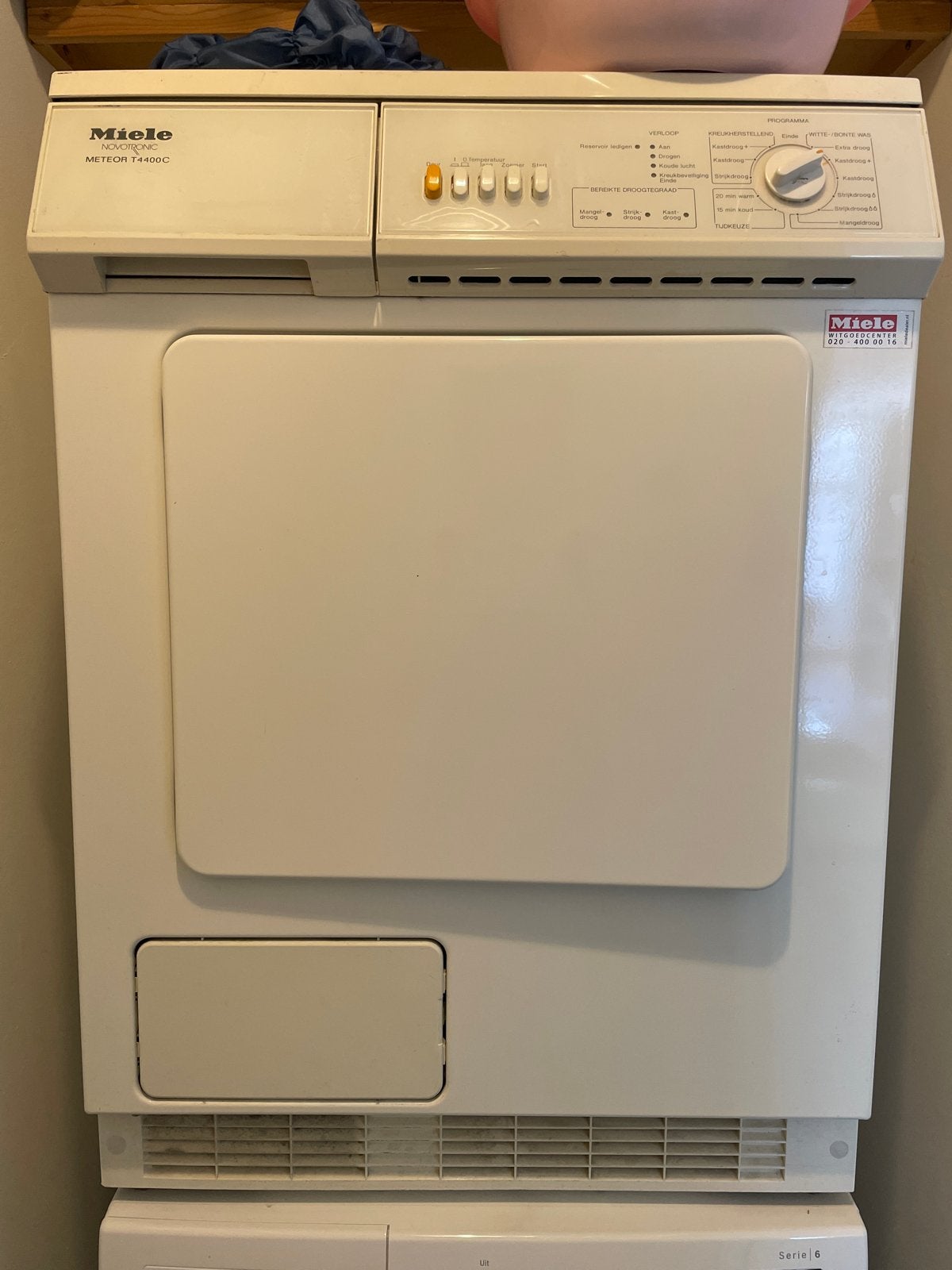 Miele Novotronic Meteor T4400C droger - Ophalen 2e verdiepin, Witgoed en Apparatuur, Wasdrogers, Ophalen, 6 tot 8 kg, Gebruikt