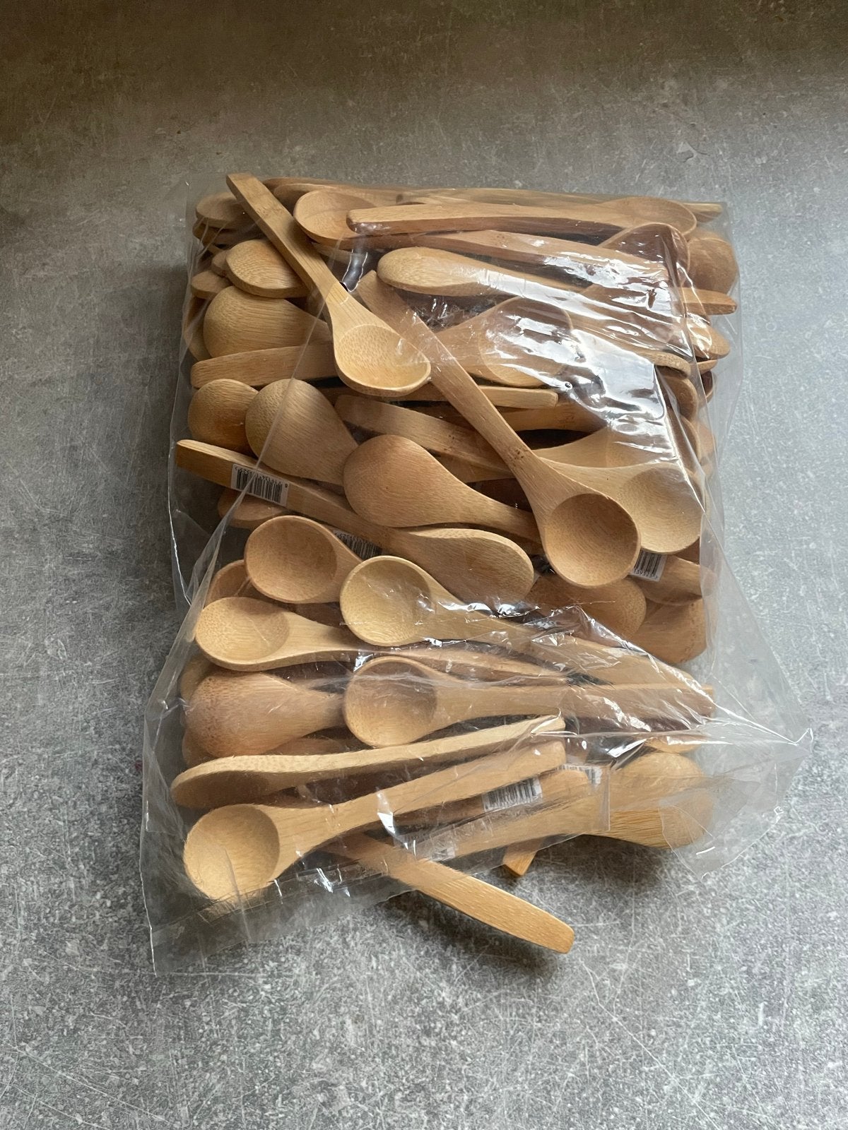 100 Houten Bamboe Lepels - 13 cm - Nieuw & Herbruikbaar, Beige, Overige typen, Hout, Nieuw
