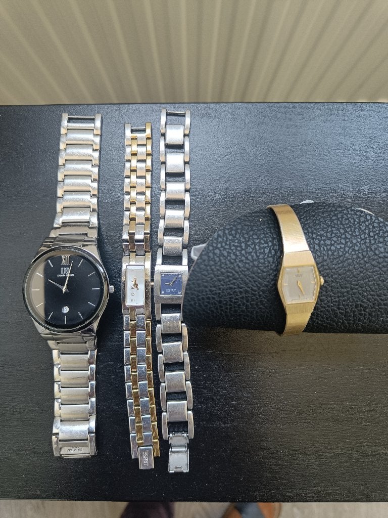 Danish Design herenhorloge, 2 Espirit en Seiko dameshorloge, Gebruikt, Staal, Polshorloge, Ophalen of Verzenden
