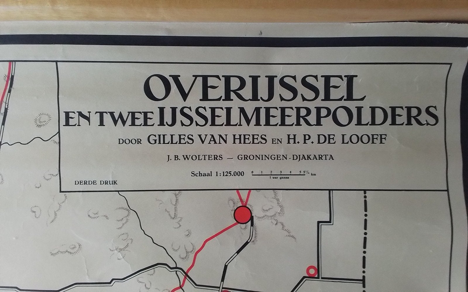 schoolkaart Overijssel, Antiek en Kunst, Ophalen of Verzenden, Aardrijkskunde