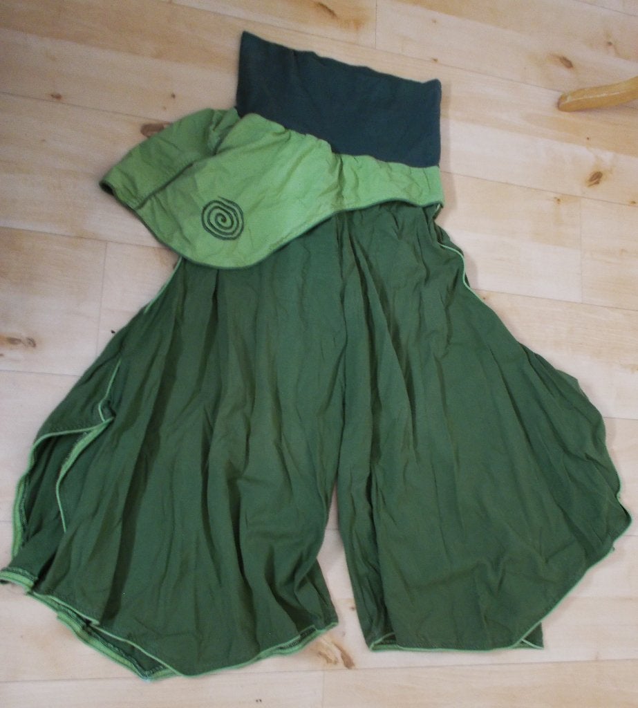 Hippy groene 100% katoenen baggy broek! M, Maat 38/40 (M), Verzenden, Zo goed als nieuw, Lang