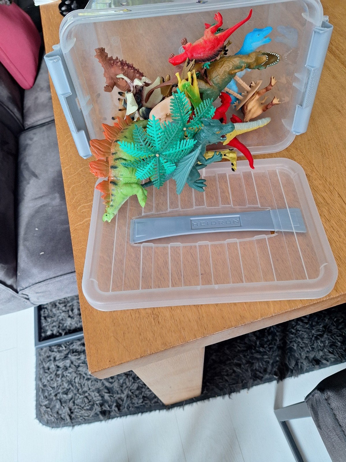 Dinosaurus speelgoed set in opbergbox, Ophalen of Verzenden, Gebruikt, Jongen of Meisje
