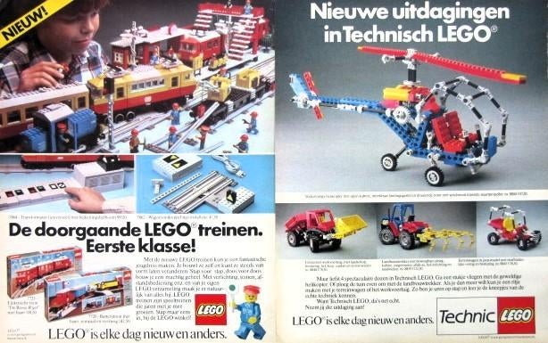 6 oude advertenties reclames Lego 70-81 Duplo Technic trein, Ophalen of Verzenden, Huis en Inrichting