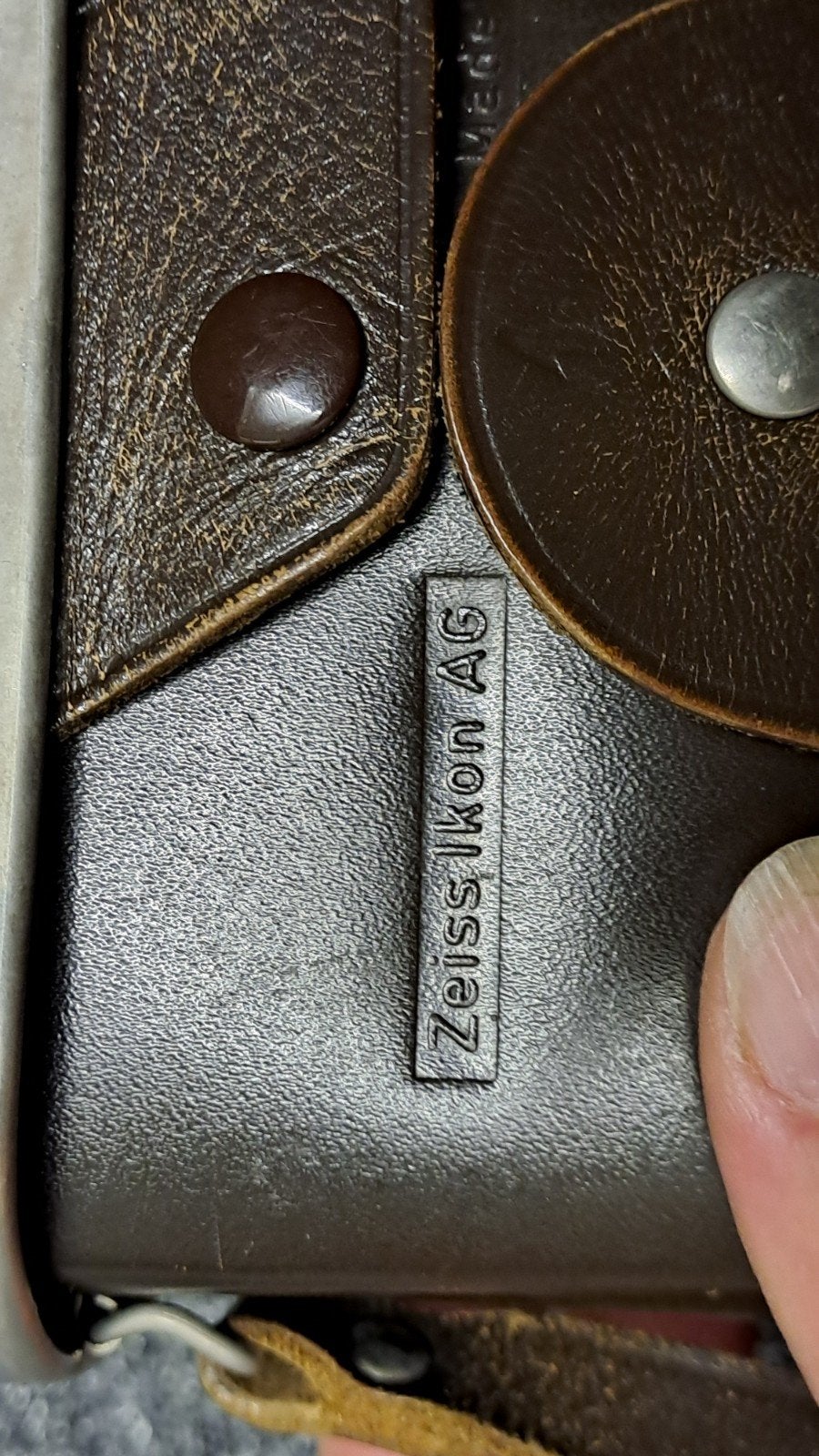 Zeiss Ikon Contessa LKE vintage camera met lederen tas, Gebruikt, Compact, Onbekend, Ophalen of Verzenden