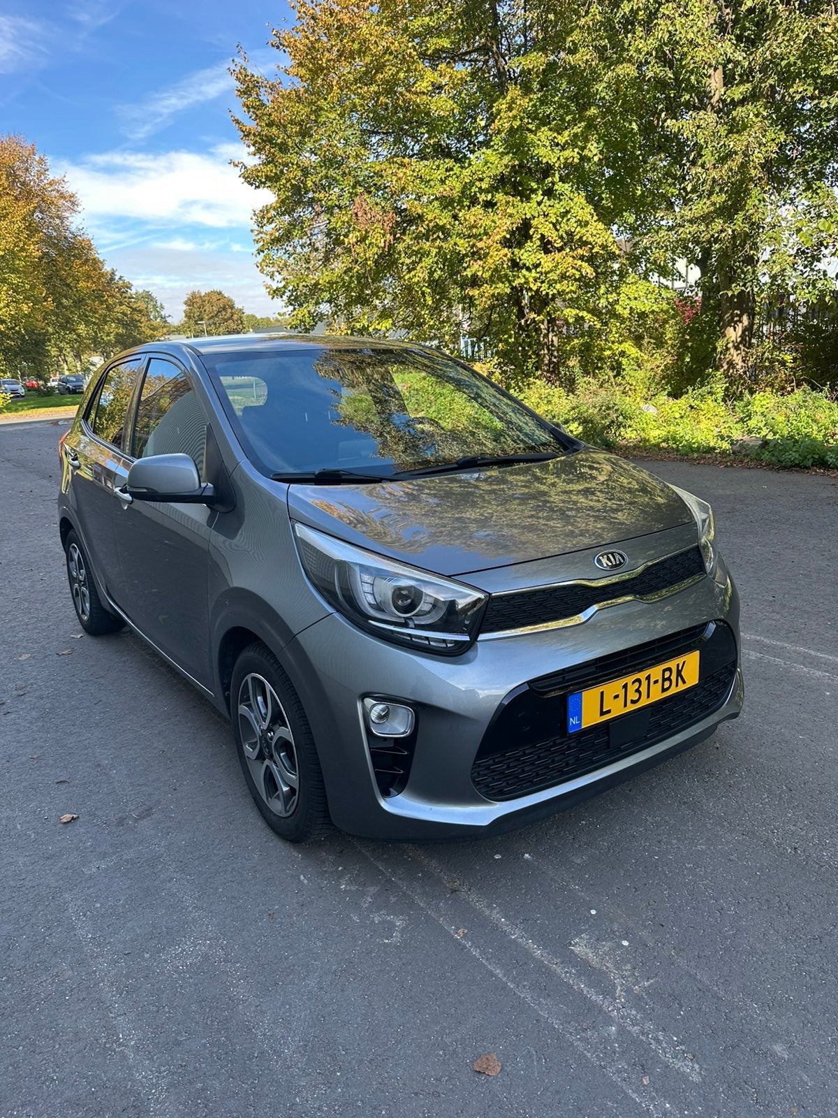 Kia Picanto 1.0 DPI Dynamicplusline 67pk NAV 2021 Grijs, Auto's, Voorwielaandrijving, 31 €/maand, 4 stoelen, Origineel Nederlands