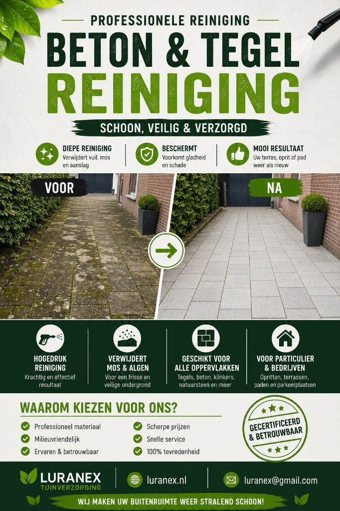 Professionele terras- en opritreiniging – LuraNex, Ophalen, Nieuw, Elektrisch