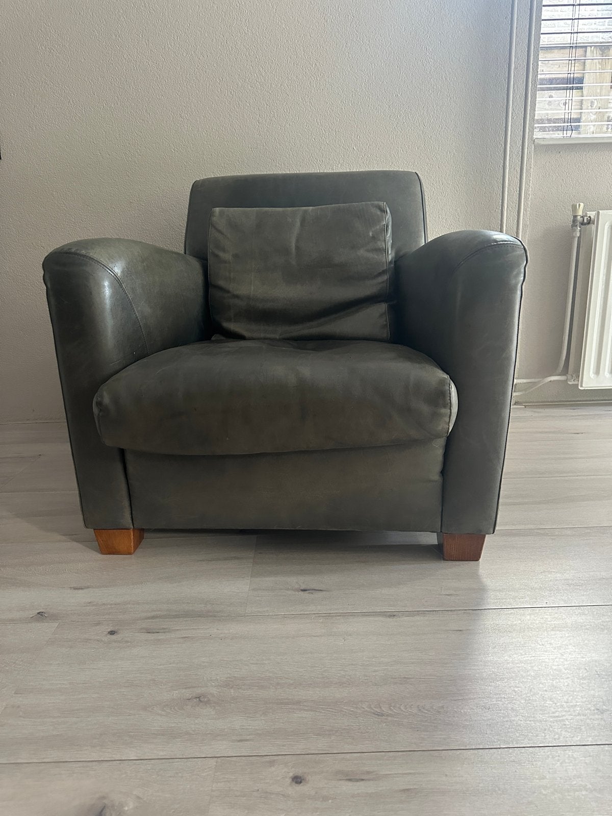 Comfortabele leren fauteuil - Linteloo, Ophalen of Verzenden, Gebruikt, Leer, 75 tot 100 cm