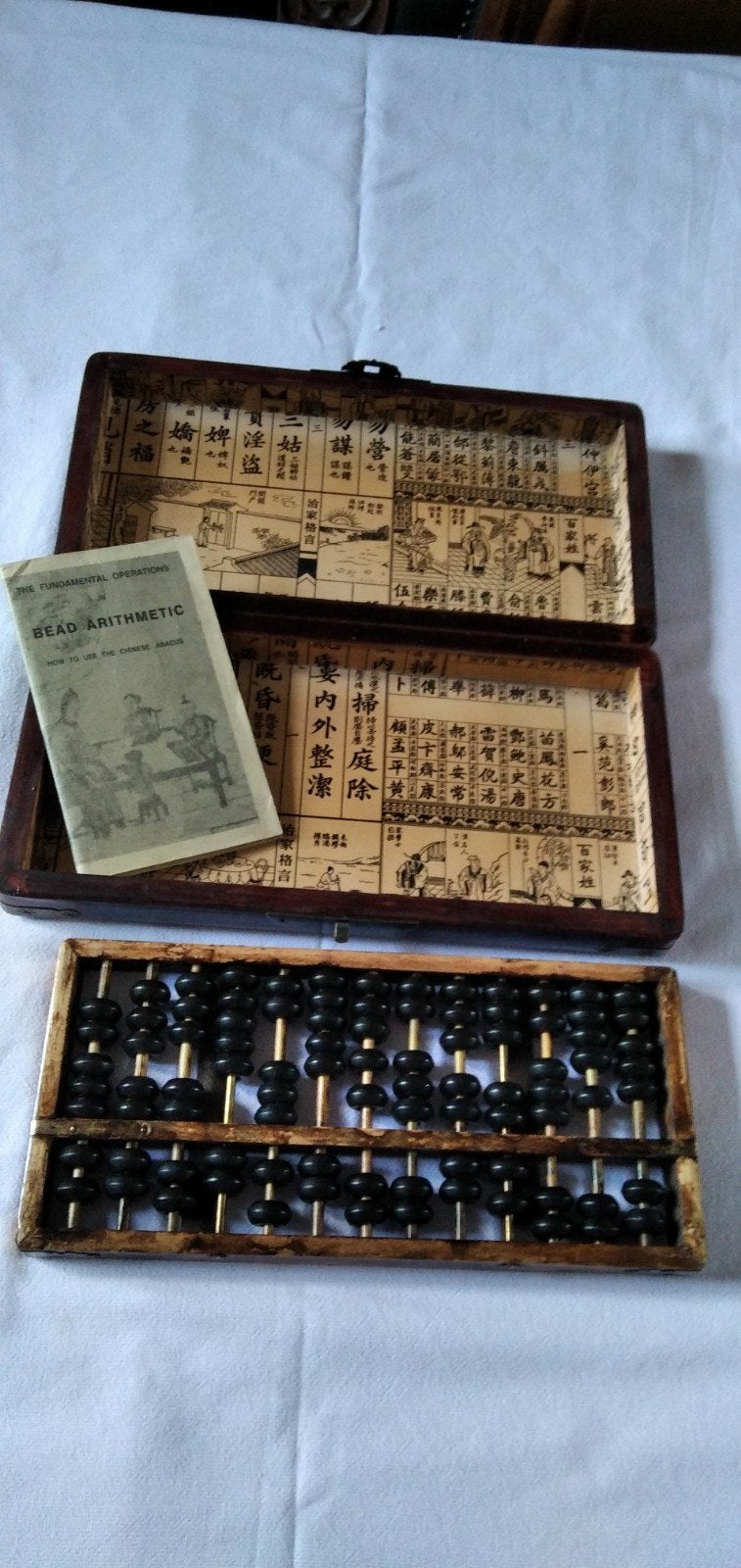 Vintage Chinese Abacus in Houten Kist met Eng. handleiding, Ophalen of Verzenden