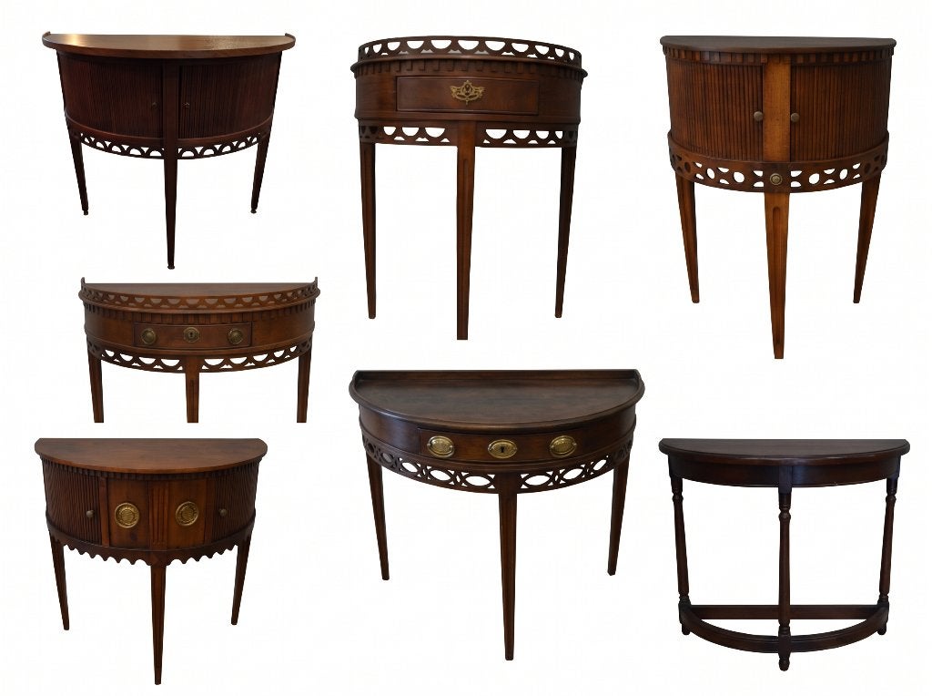 Collectie Antieke Halve Maan Tafels & Haltafels (v.a. € 165), Ophalen of Verzenden