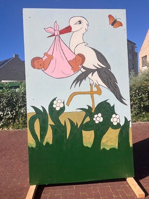 Geboorte bord voor TWEELING na bevalling UNIEK 120 x 180 cm, Ophalen, Gebruikt