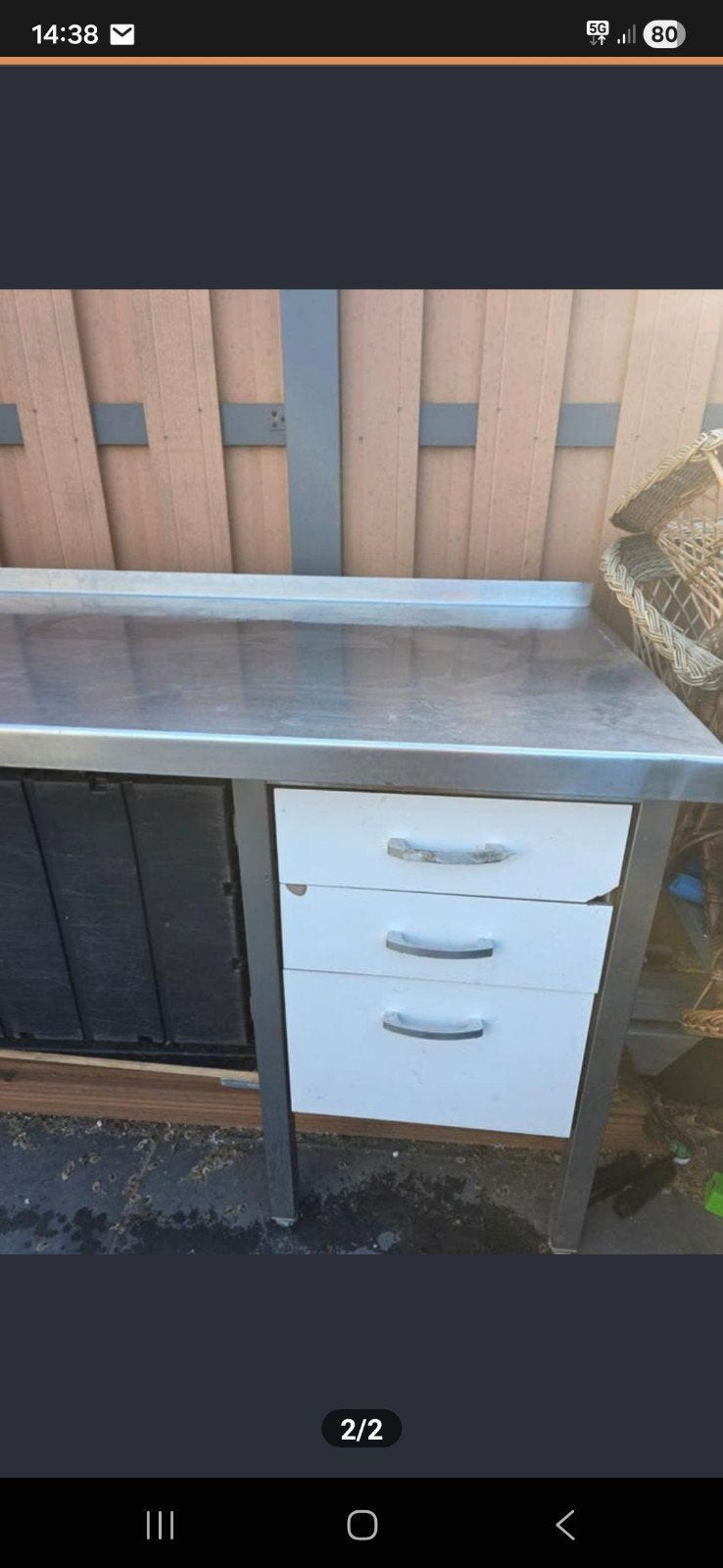 RVS werktafel met lades - Werkbank, Doe-het-zelf en Verbouw, Werkbanken, Ophalen of Verzenden, Gebruikt