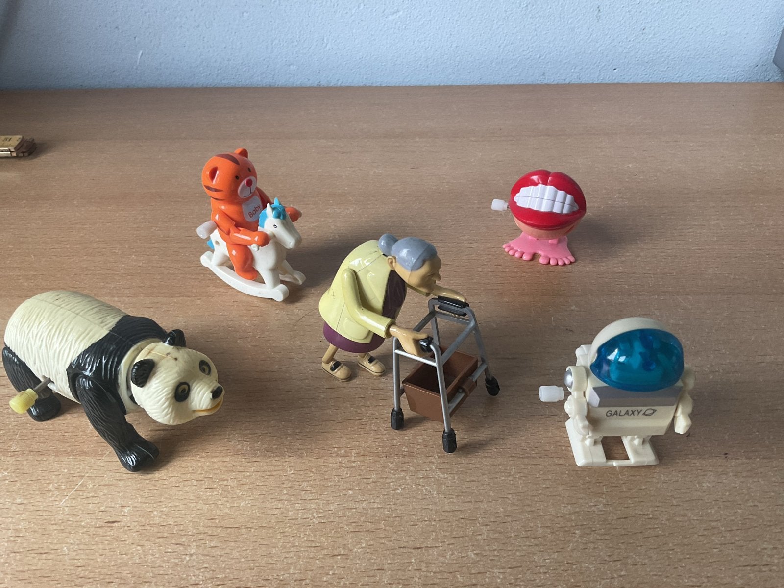 Set van 5 opwindbaar speelgoed: Panda, Oma, Tijger, Mond,, Ophalen of Verzenden, Gebruikt, Jongen of Meisje