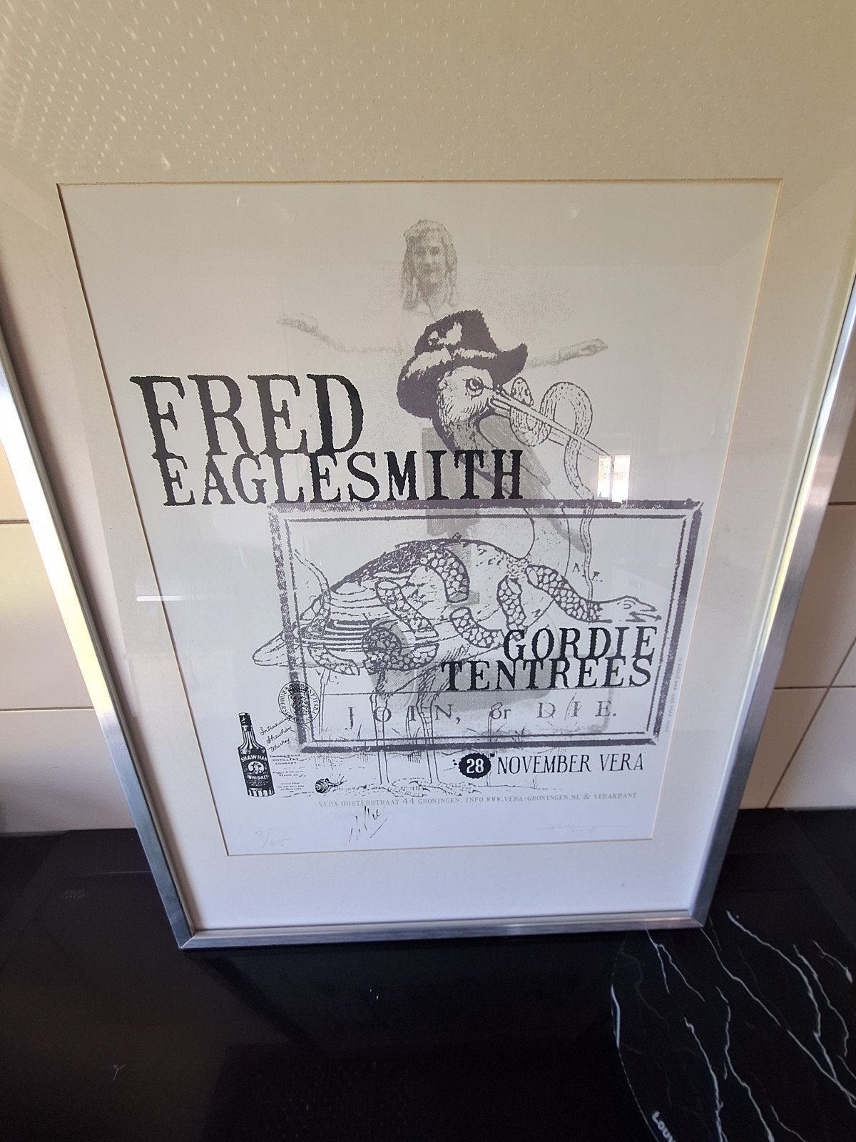 Fred Eaglesmith & Gordie Tentrees concertposter VERA 2008, Antiek en Kunst, Ophalen