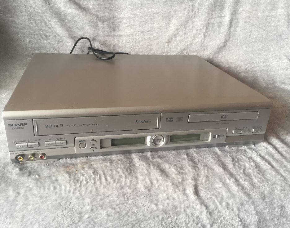Sharp DVD en VHS video speler kleur zilver grijs, Ophalen of Verzenden, Zo goed als nieuw, Overige merken