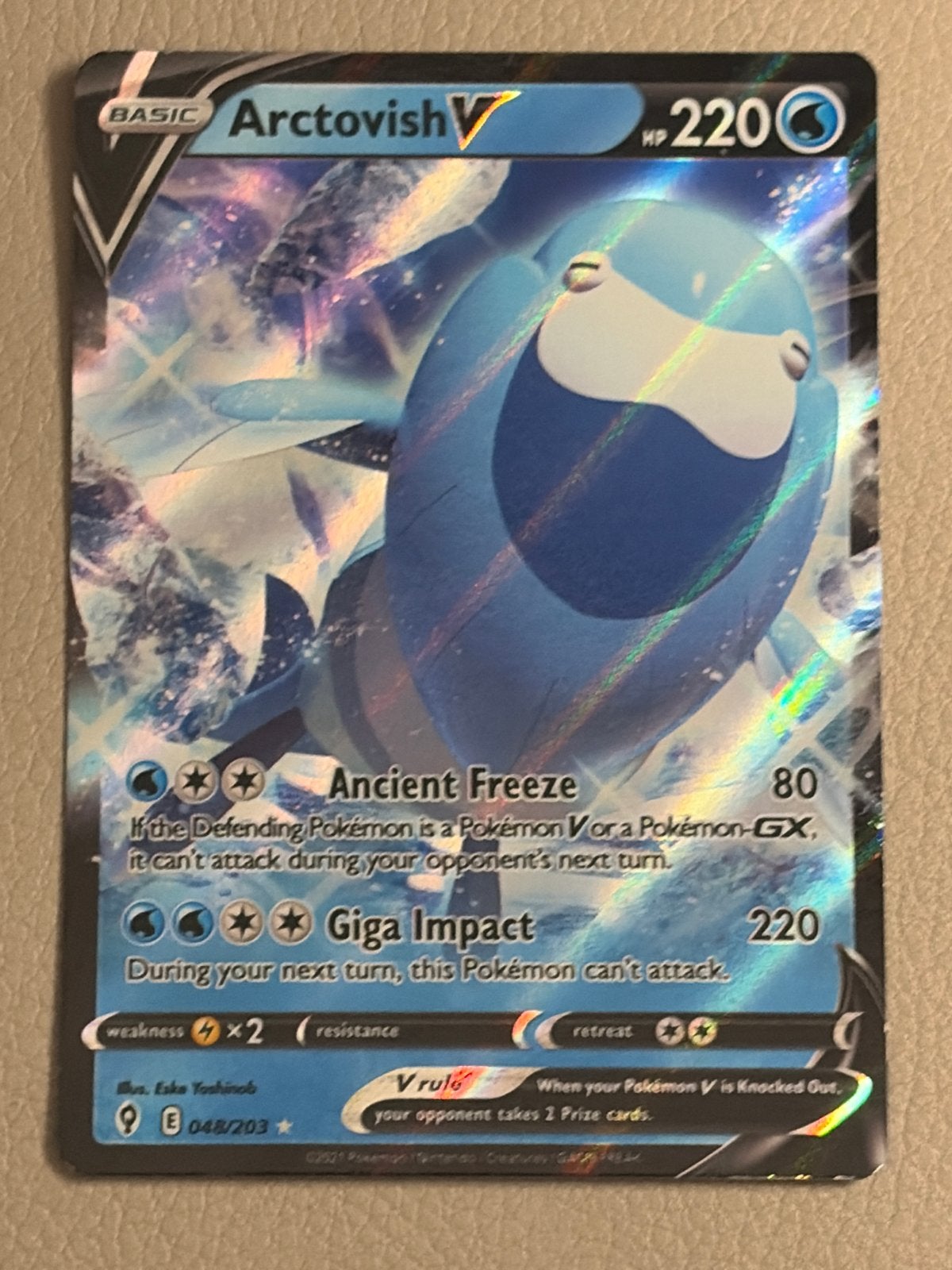 Arctovish V 048/203 Evolving Skies Pokémon Kaart, Hobby en Vrije tijd, Ophalen of Verzenden, Zo goed als nieuw, Losse kaart