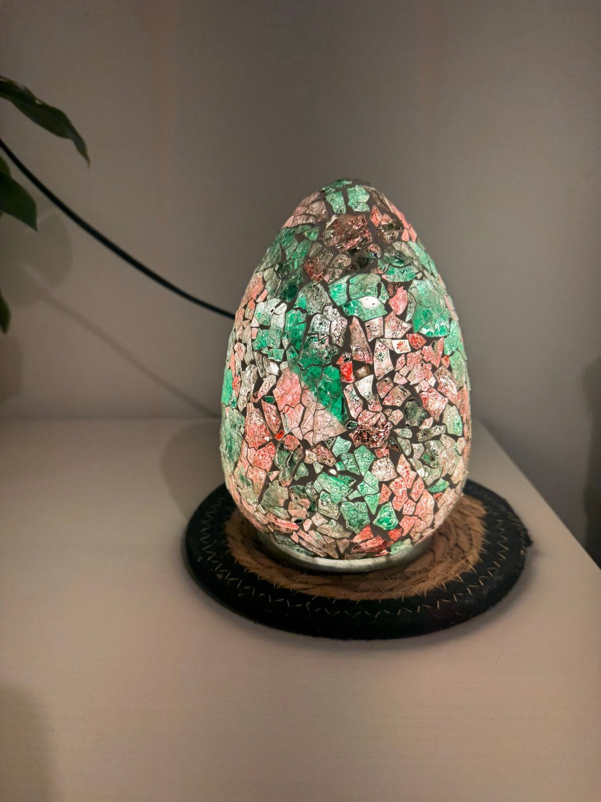 Mozaïek Eivormige Tafellamp - Sfeervolle Verlichting, Met schakelaar, Bohemian, Overige merken, Meerkleurig
