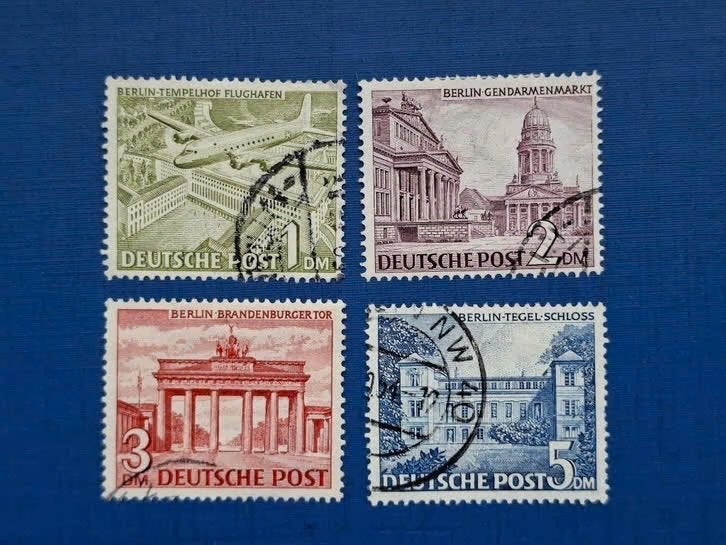 Postzegel Berlijn 1949 4 zegels Gebouwen Groot 03-07, Ophalen of Verzenden, BRD, Gestempeld