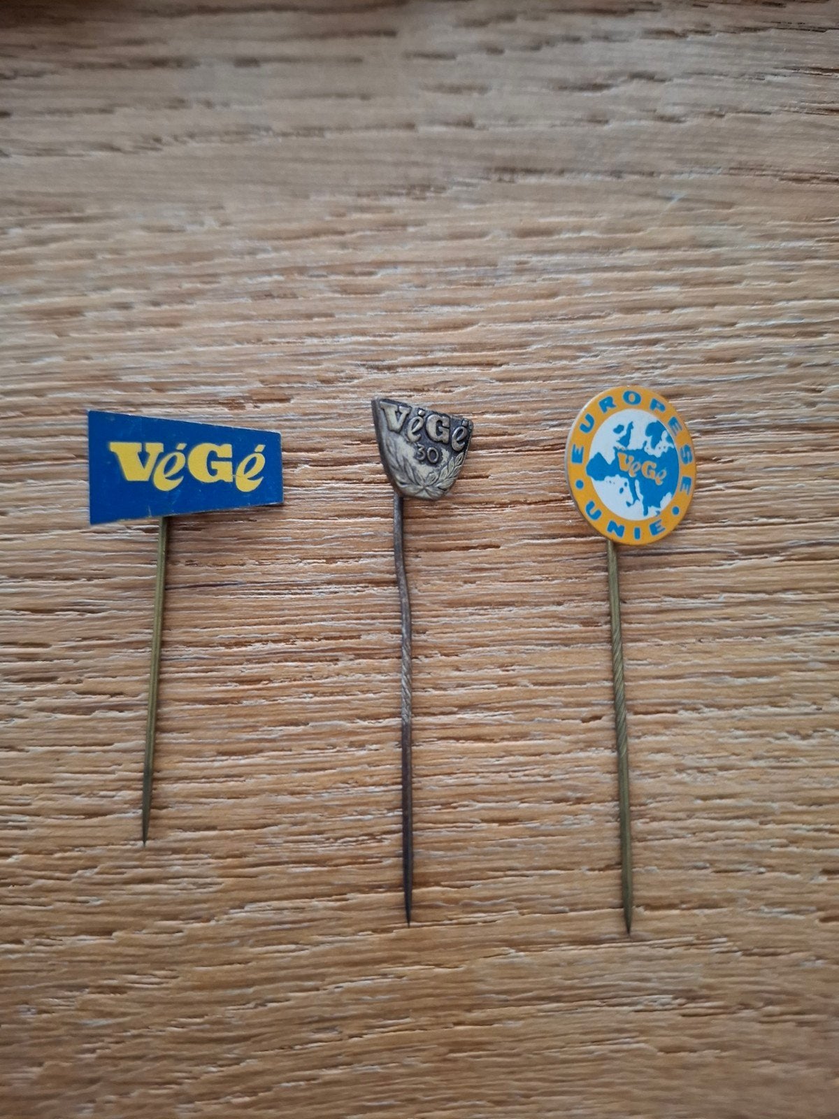 Vintage prikkers speldjes pins VÉGÉ collectible nostalgisch, Ophalen of Verzenden