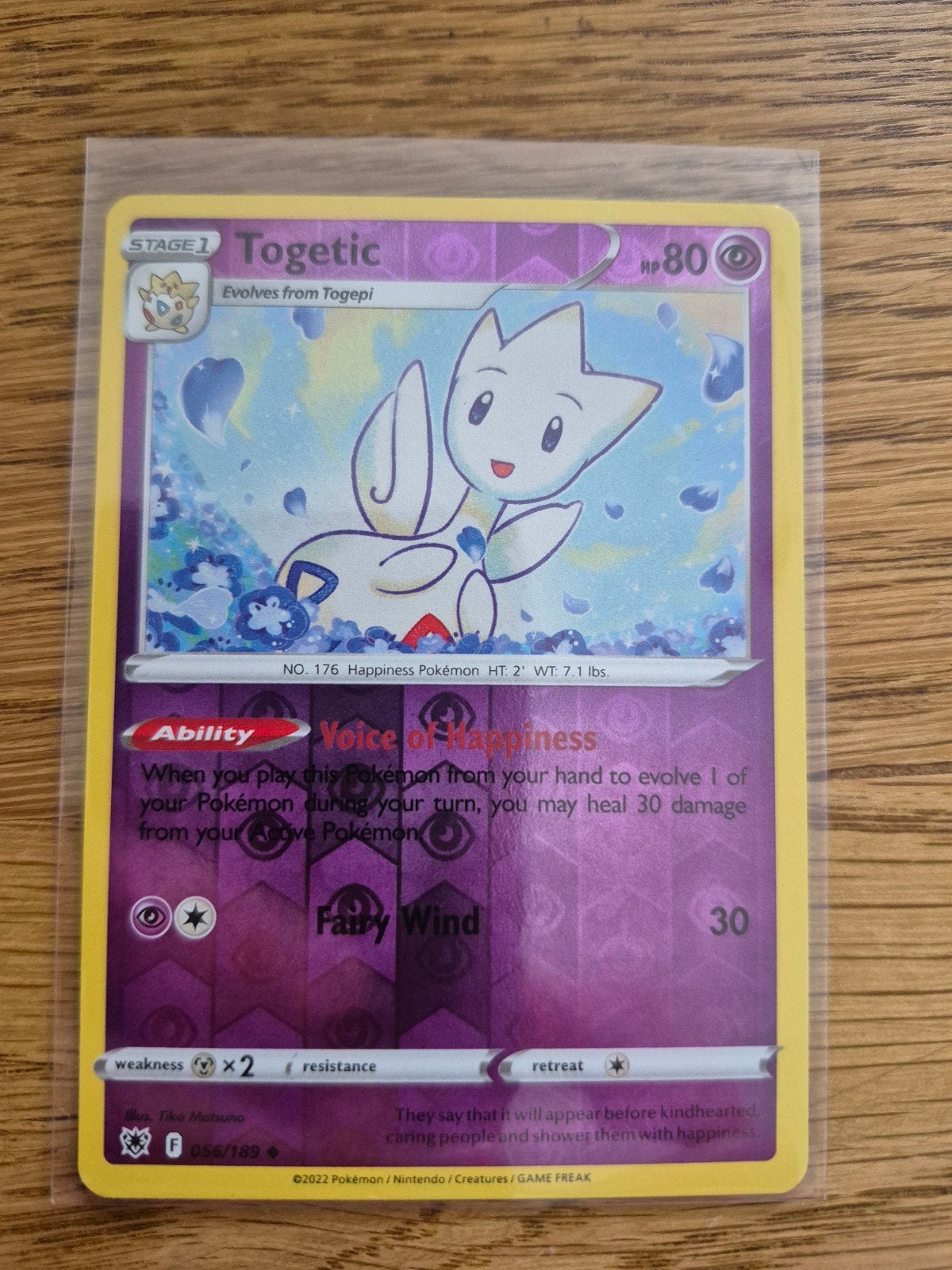 Togetic 056/189 Reverse Holo, Ophalen of Verzenden, Zo goed als nieuw, Losse kaart, Foil