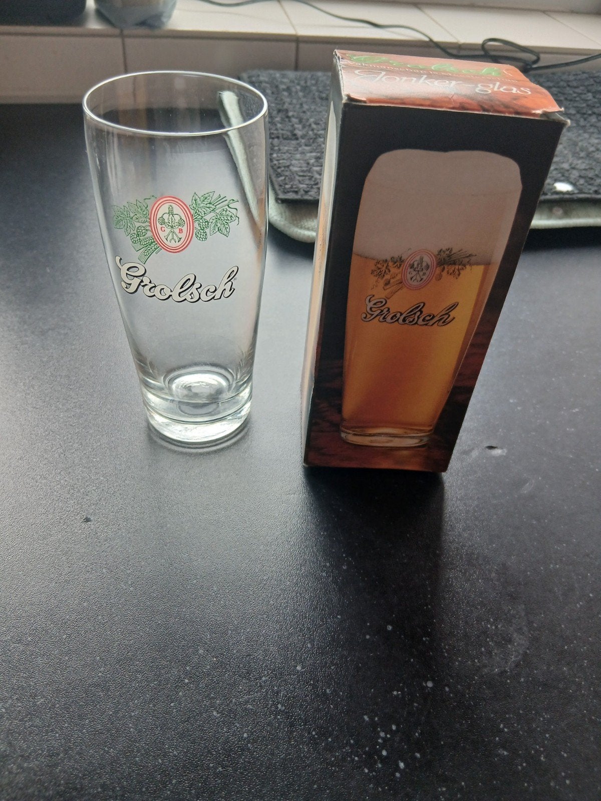 Grolsch Jonker-glas -  in originele doosjes 2 st., Nieuw, Ophalen of Verzenden, Meerkleurig, Overige merken