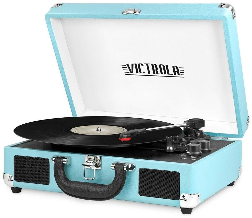 Victrola Draagbare Platenspeler Koffer - Lichtblauw, Ophalen of Verzenden, Zo goed als nieuw, Platenspeler