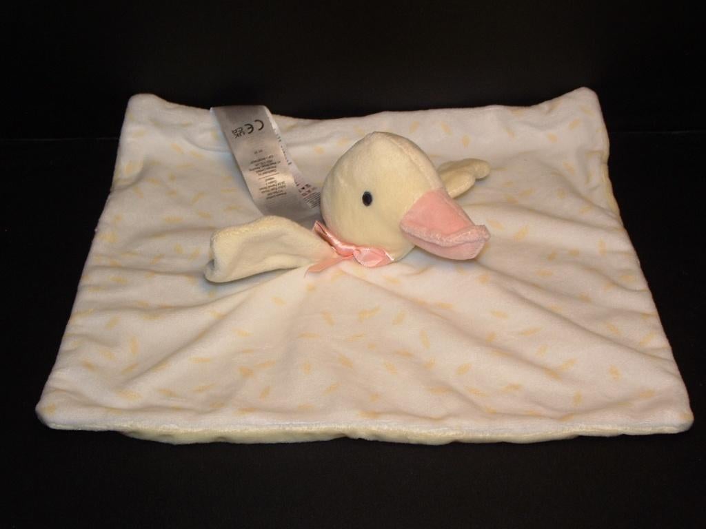 PRIMARK BABY EEND KNUFFELDOEKJE VELOURS WIT MET GELE, Ophalen of Verzenden, Nieuw, Overige typen