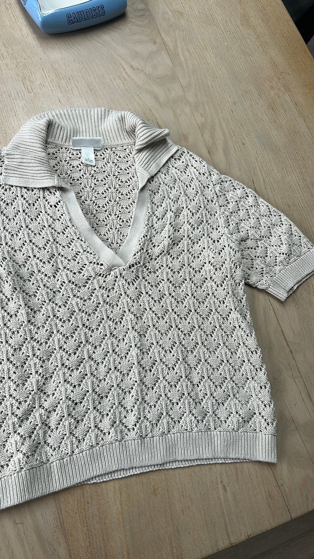 Monki L dames beige gehaakt top trui, Ophalen of Verzenden, Zo goed als nieuw, Beige