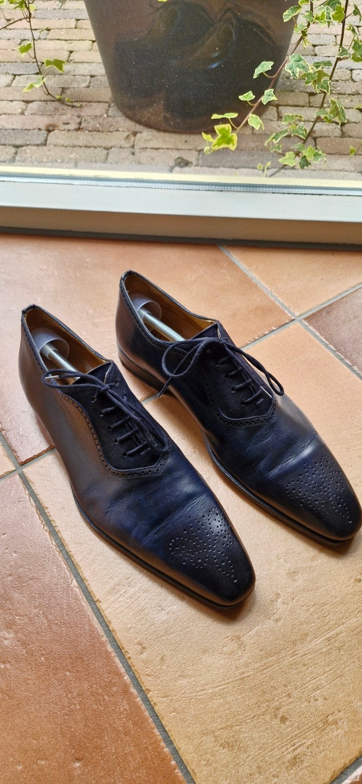 Magnanni veterschoenen donkerblauw - maat 41.5, Kleding | Heren, Schoenen, Blauw, Ophalen of Verzenden, Zo goed als nieuw, Magnanni