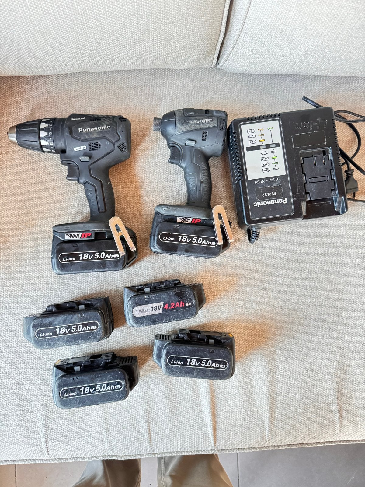 Panasonic Boormachine en Slagmoersleutel Set met Accu's, Variabele snelheid, Ophalen of Verzenden, Boor- en Schroefmachine, Gebruikt