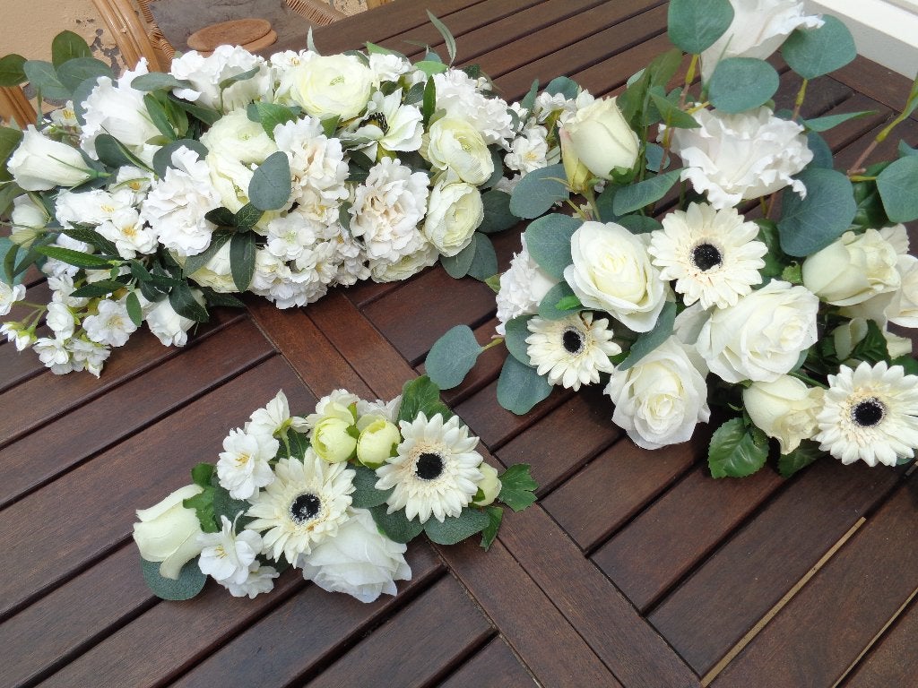 Kunstbloemen bruiloft/decoratie, Huis en Inrichting, Zijde, Ophalen of Verzenden, Handgemaakt, Wit