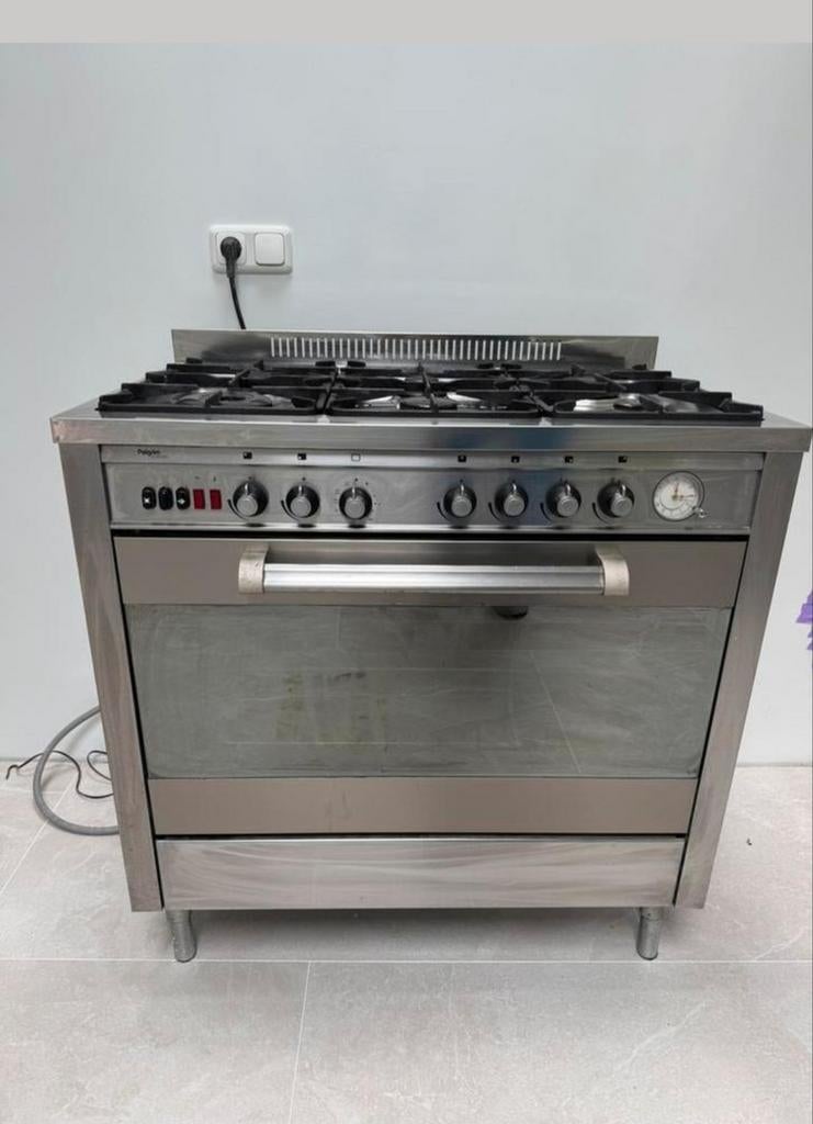 RVS Pelgrim gasfornuis met wokbrander Bezorging mogelijk, Ophalen of Verzenden, Grill, Gas, 5 kookzones of meer