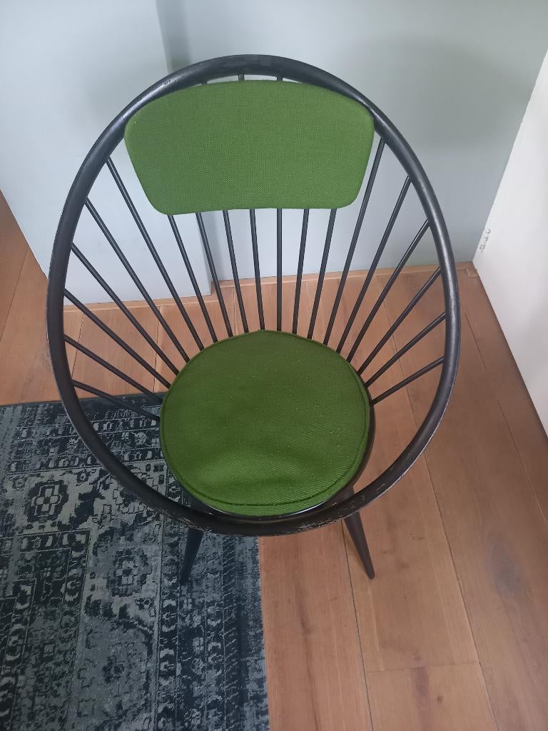 Original "Circle" Chair van Yngve Ekström Zwart, Huis en Inrichting, Fauteuils, Gebruikt, Hout, Stof, 50 tot 75 cm, Minder dan 75 cm