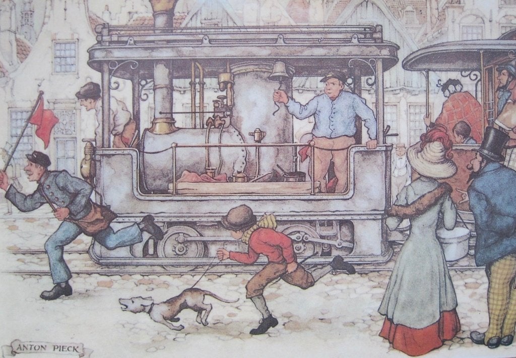 Anton Pieck - stoomtrein komt voorbij - nieuw, Verzamelen, Ansichtkaarten | Themakaarten, Verzenden, 1980 tot heden, Ongelopen