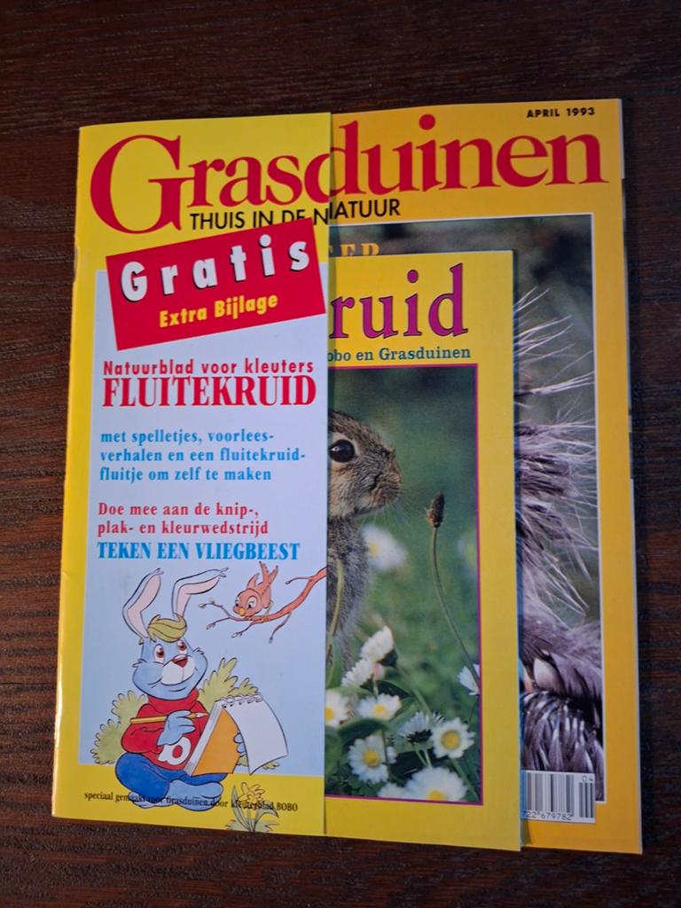 Grasduinen april 1993. Met extra voor kleuters Fluitekruid, Ophalen of Verzenden, 1980 tot heden, Tijdschrift