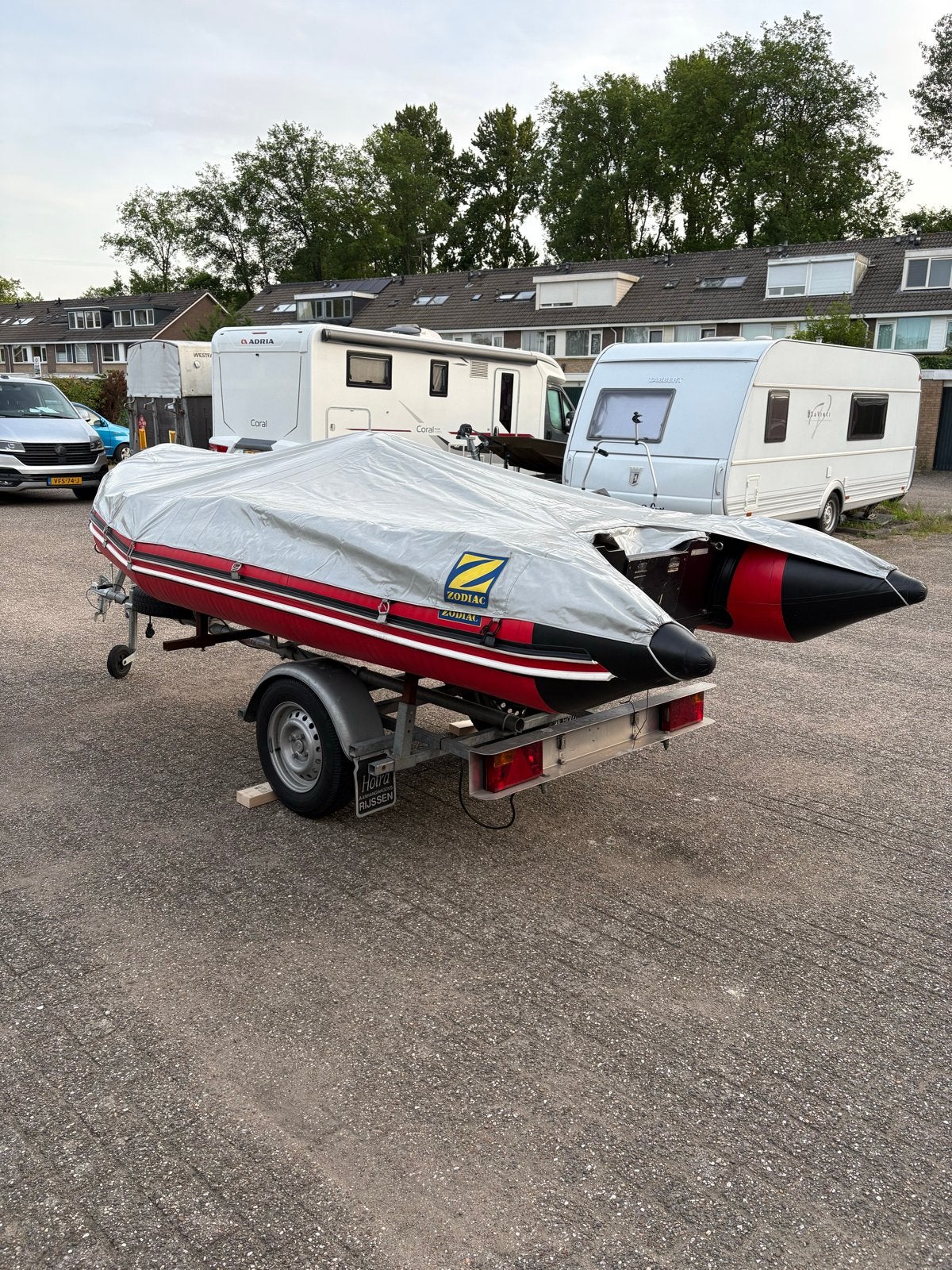 Zodiac Mark II Futura S 420 + trailer, Aluminium, Gebruikt, Zodiac, Ophalen