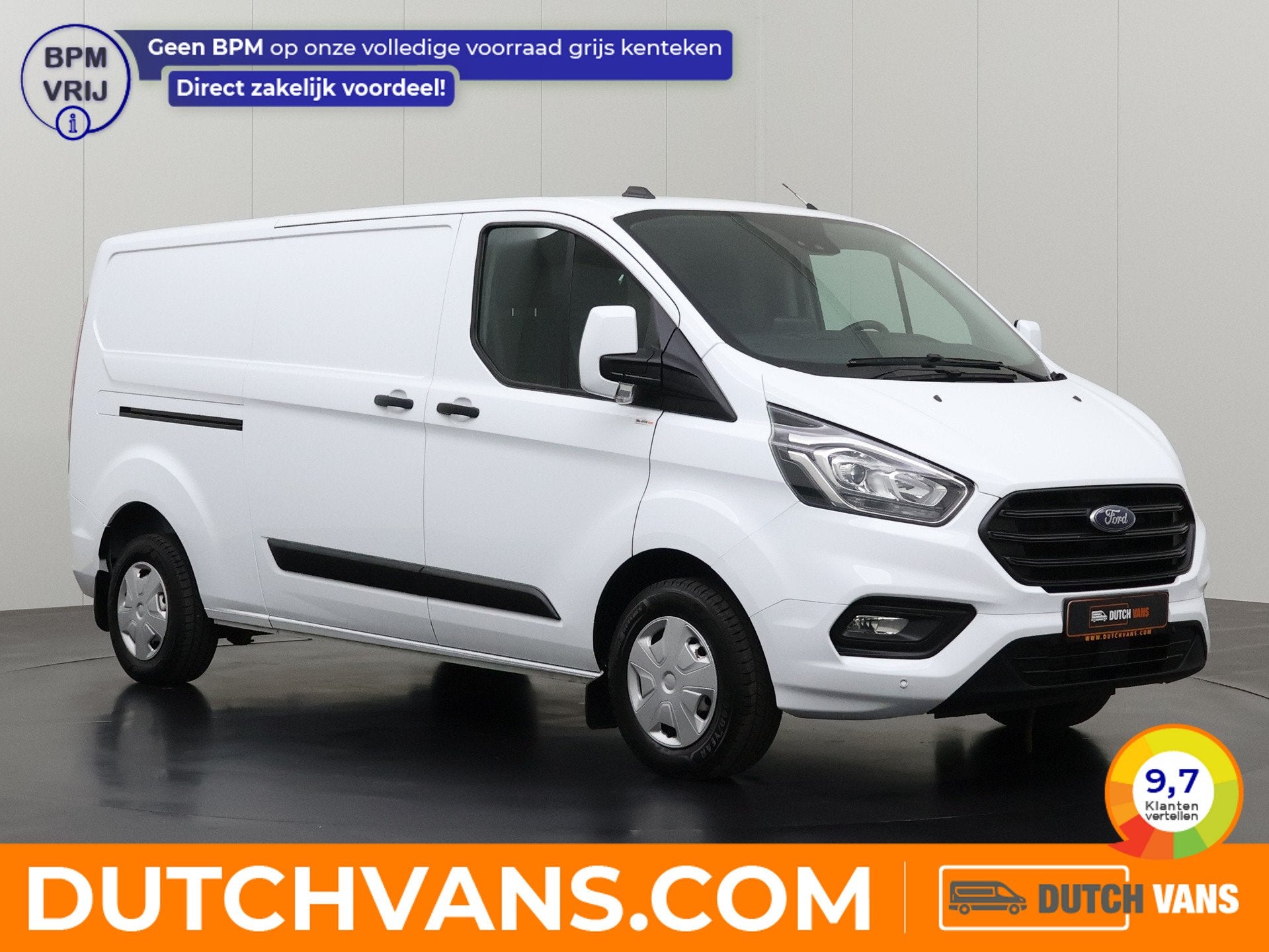 Ford Transit Custom 2.0TDCi Lang | Achterdeuren | Multimedia, 2680 kg, Stof, Gebruikt, Wit