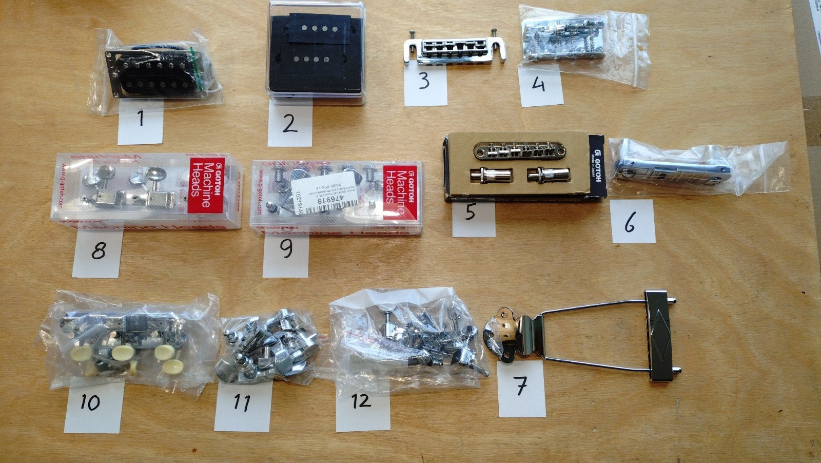 Diverse bruikbare gitaaronderdelen: pickups, tuners, bridges, Ophalen of Verzenden