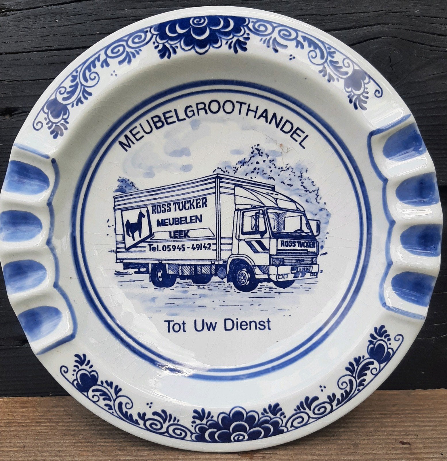 Delfts Blauw Asbak - (Meubelgroothandel Ross Tucker / Leek), Ophalen of Verzenden, Asbak