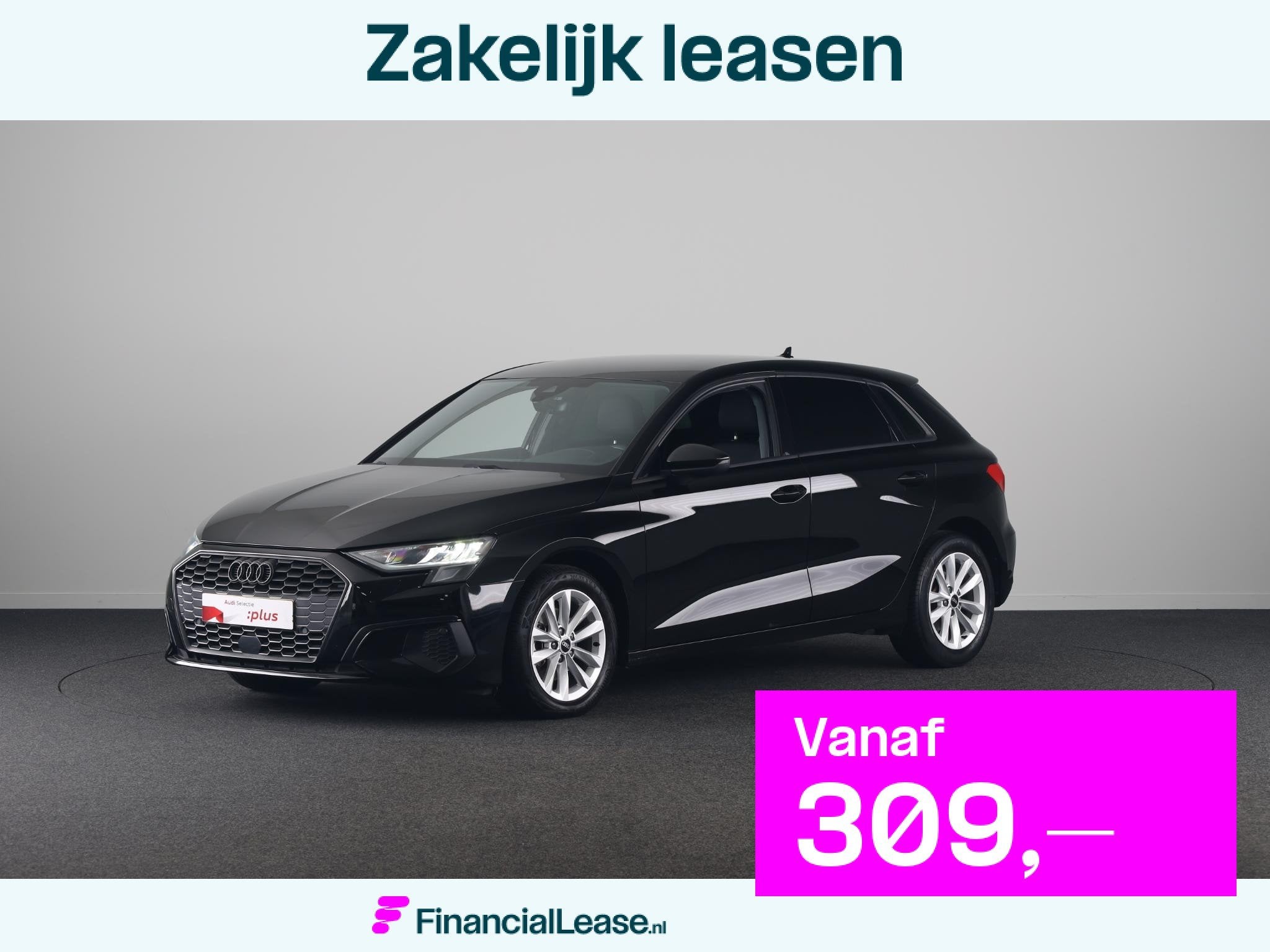 Audi A3 Sportback 30 TFSI Pro Line 110 pk S-tronic | Navigat, 12 maanden, Stof, Gebruikt, Zwart