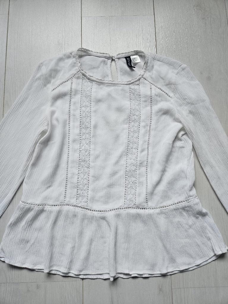 Witte H&M blouse Ibiza boho maat XXS-XS/32-34, Kleding | Dames, Blouses en Tunieken, H&M, Verzenden, Wit, Zo goed als nieuw