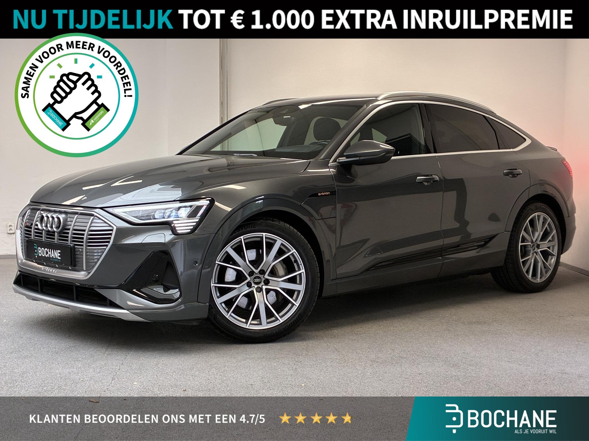 Audi e-tron Sportback 50 quattro S edition 71 kWh | TREKHAAK, Auto's, Dealer onderhouden, Zwart, 71 kWh, 360 min