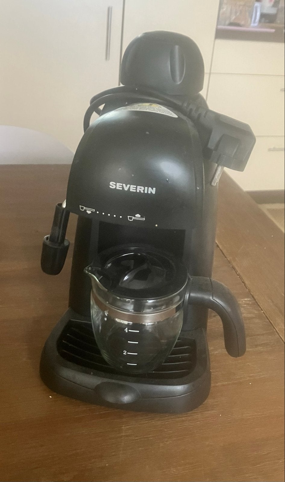 Severin Koffiezetapparaat Zwart - Compact en Functioneel, Ophalen, Gebruikt, Koffiemachine, Gemalen koffie