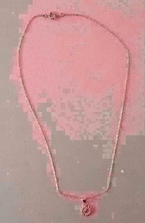 Ketting met margriet goudkleurig 40 cm, Ophalen of Verzenden, Zo goed als nieuw, Goud, Overige materialen