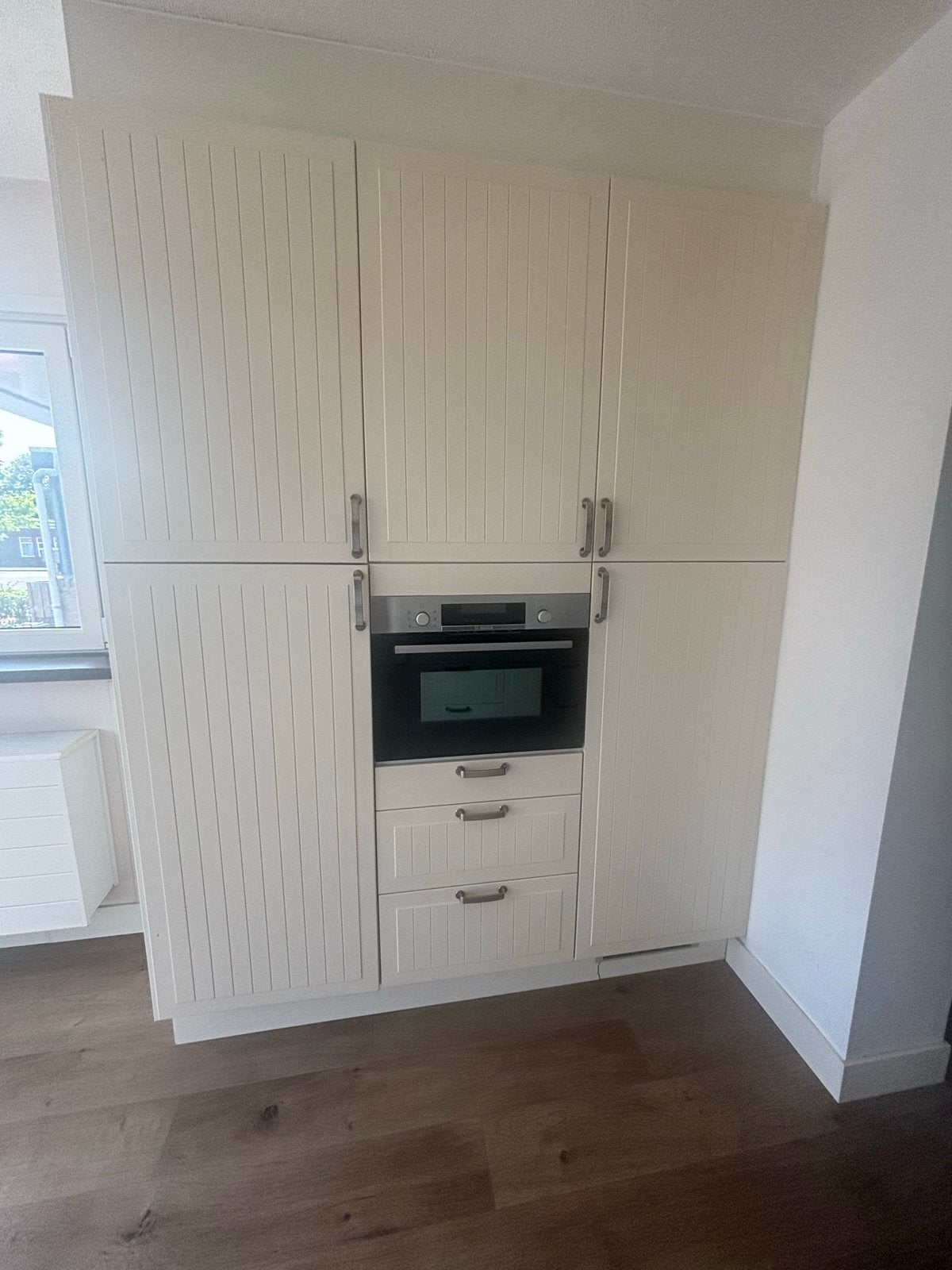 Complete keuken met inbouwapparatuur en veel opbergruimte, Ophalen, Gebruikt, Enkelwandige keuken, Kunststof