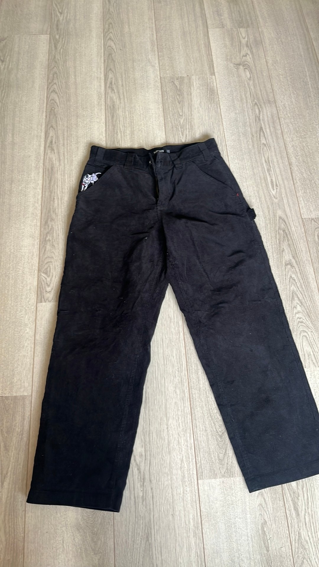 Baggy worker skate broek rib zwart Theories maat 30., Ophalen of Verzenden, Nieuw, Maat 46 (S) of kleiner, Zwart