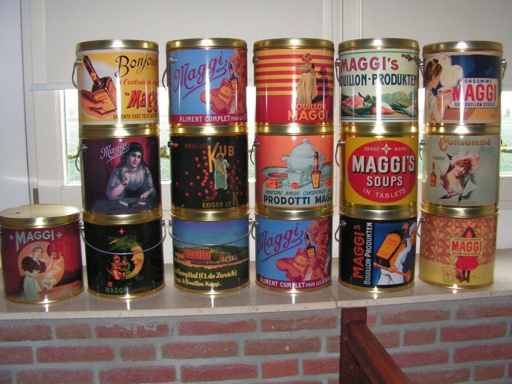 maggi blikken antiek vintage decoratie, Ophalen