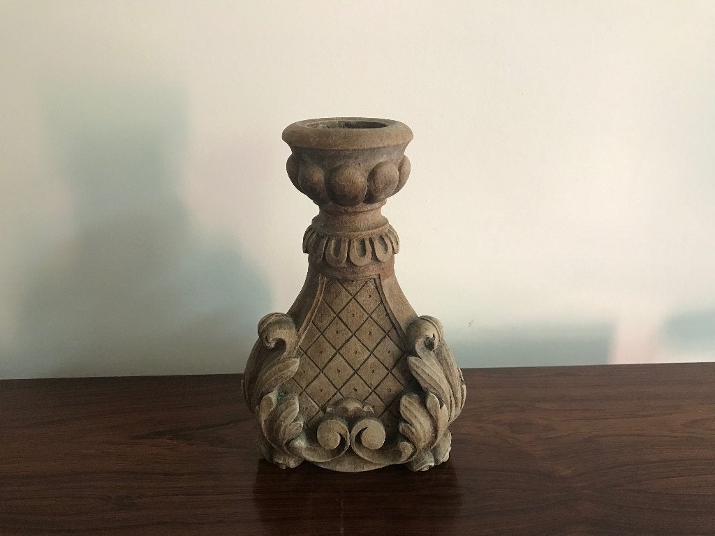 Kandelaar kaarsenhouder bruin “ barok “, Ophalen of Verzenden