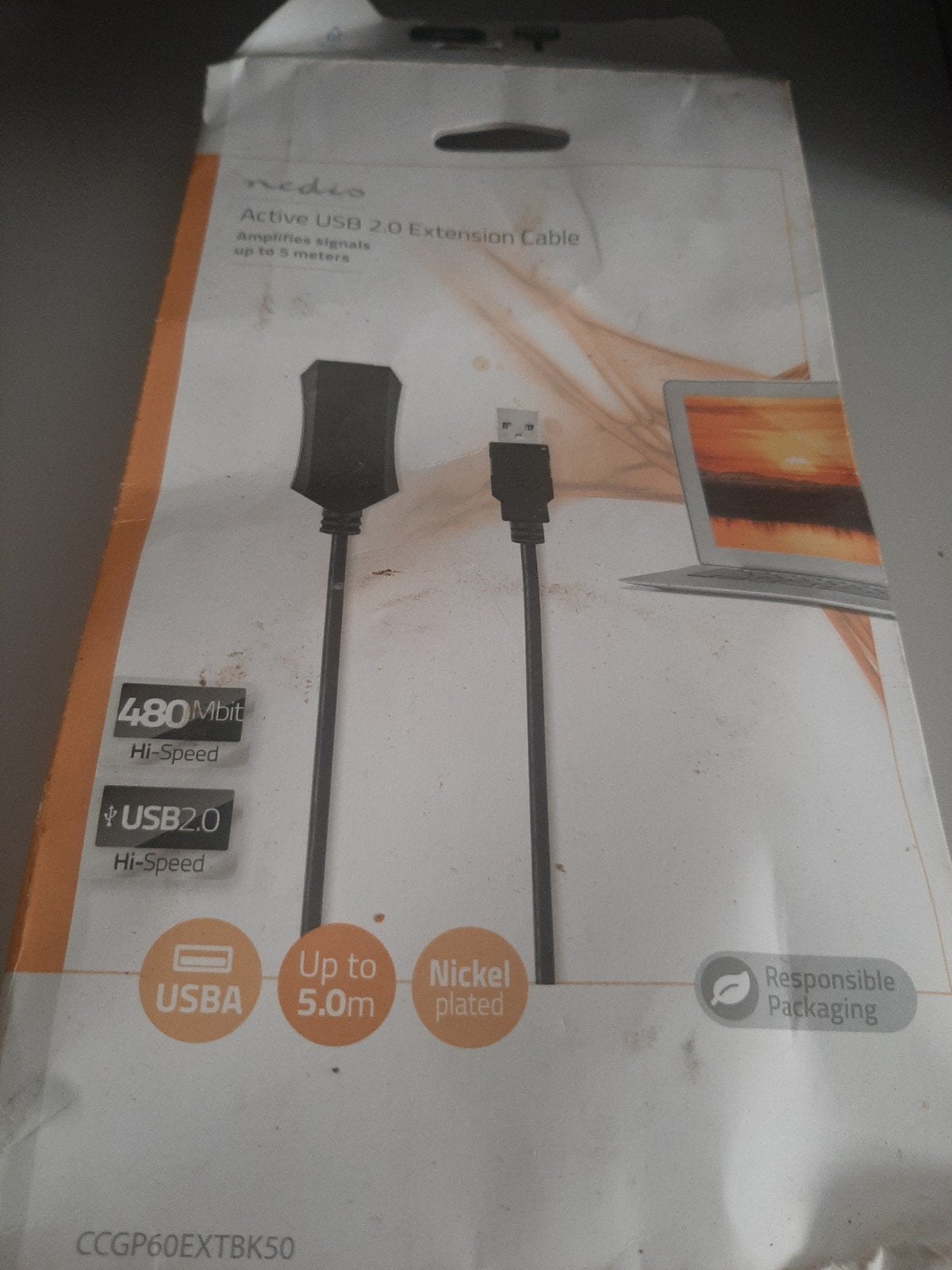 Nedis Actieve USB 2.0 Verlengingskabel - 5 meter, Computers en Software, Pc- en Netwerkkabels, Ophalen of Verzenden