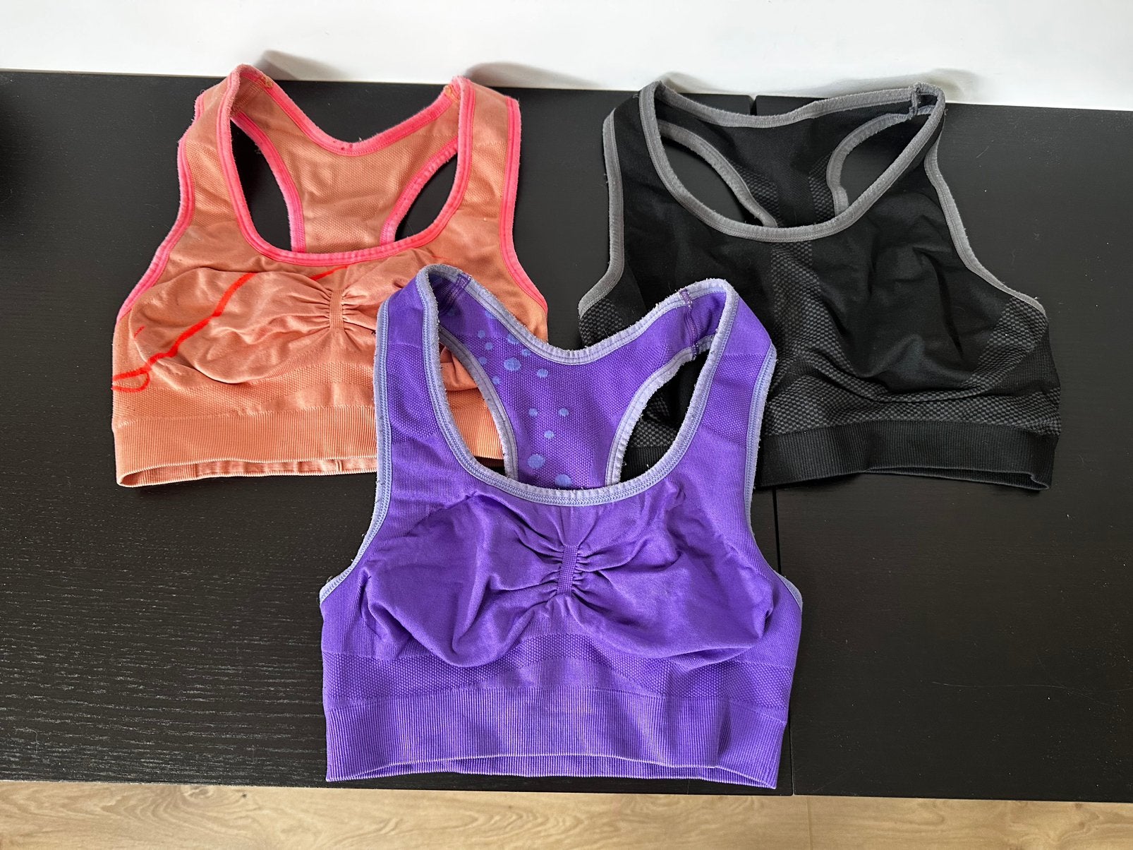 Set van 3 sport bh’s Crivit maat M – gebruikt, goede staat, Maat 38/40 (M), Zwart, Ophalen of Verzenden, Fitness of Aerobics